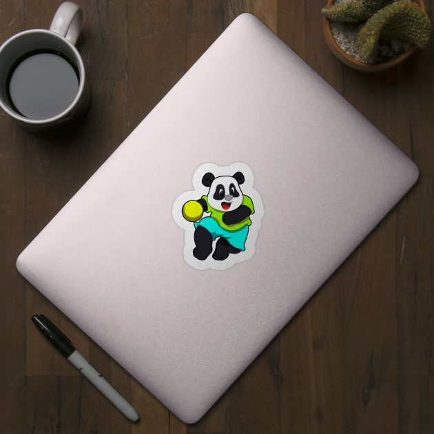 Panda as Handball player with handball by Markus Schnabel